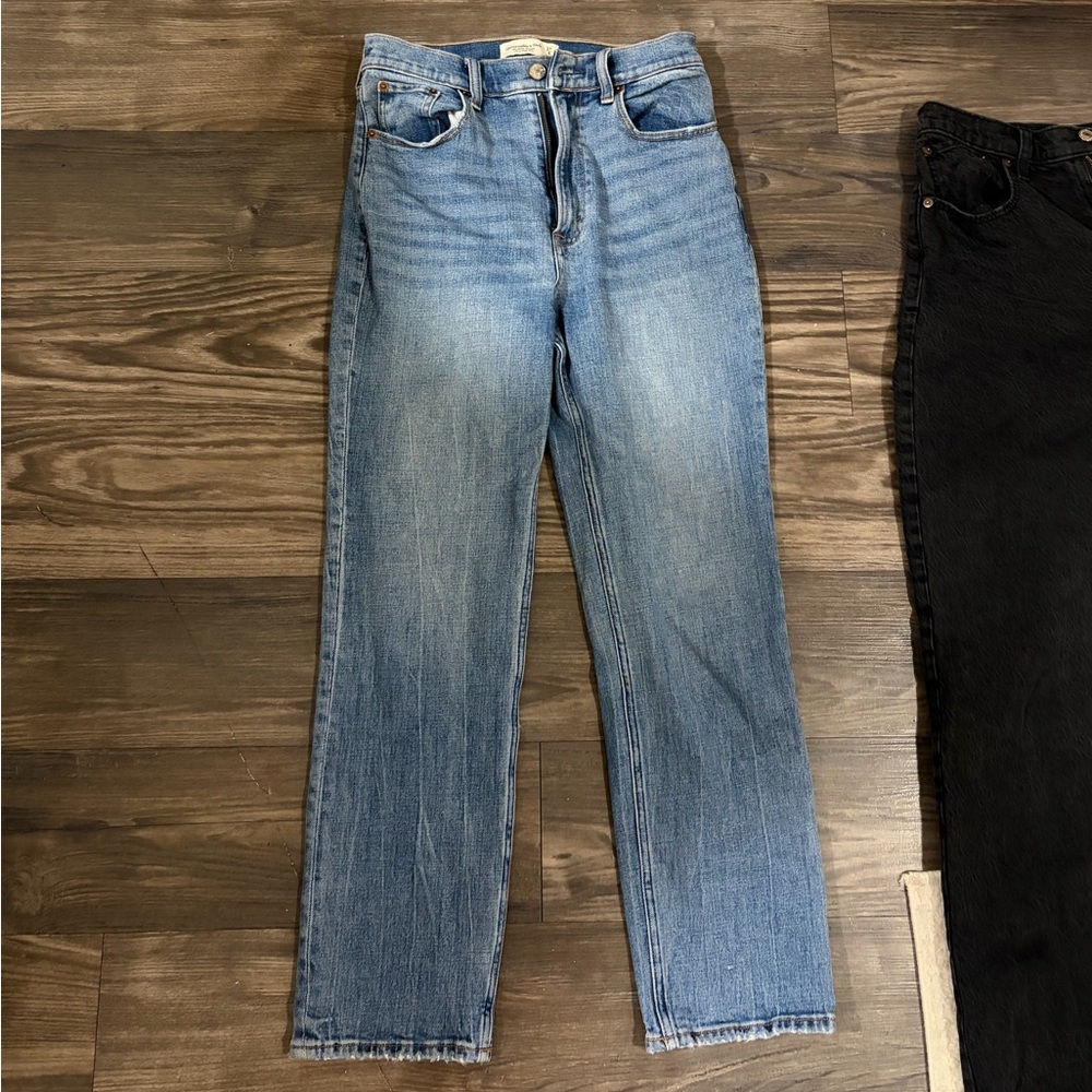 Abercrombie & Fitch Light Blue Straight Ultra High Rise Jean